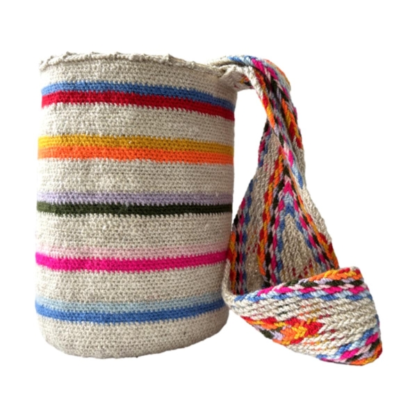 Mochila Arhuaca Pequeña | "Alba" tejida en lana nativa - Imagen 3