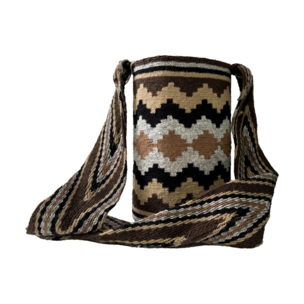 Mochila Arhuaca Pequeña | "Tiempo" tejida en lana nativa - Imagen 3
